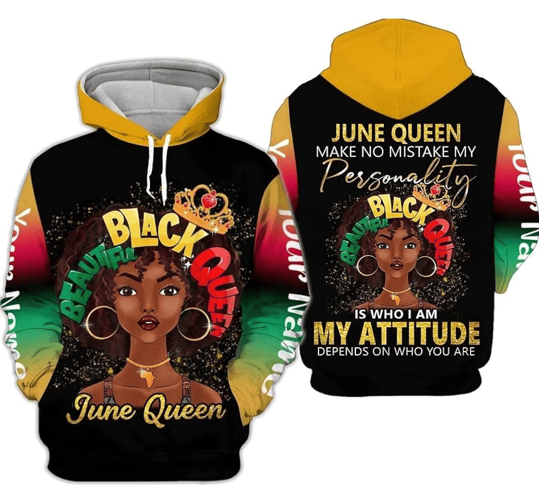 Personalized Beautiful Queen Birthday - 3D Printed Pullover Hoodie