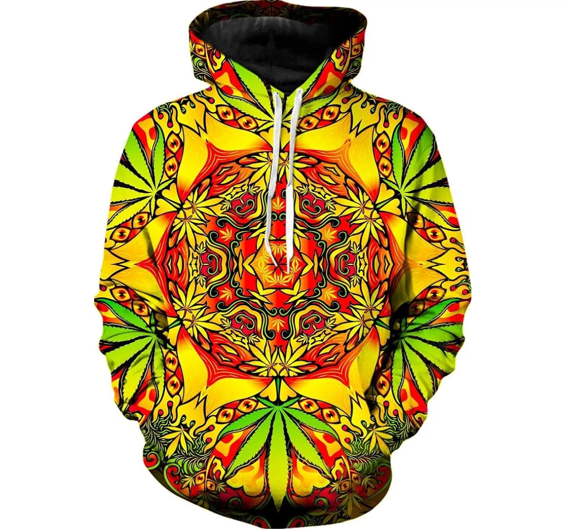 Personalized Weed Cannabis Marijuana Stoner - 3D Printed Pullover Hoodie