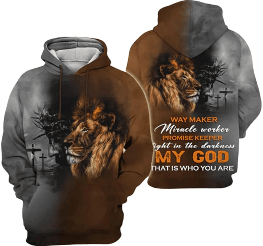 Personalized Brown Grey Lion Essentials Jesus Lovers - 3D Printed Pullover Hoodie