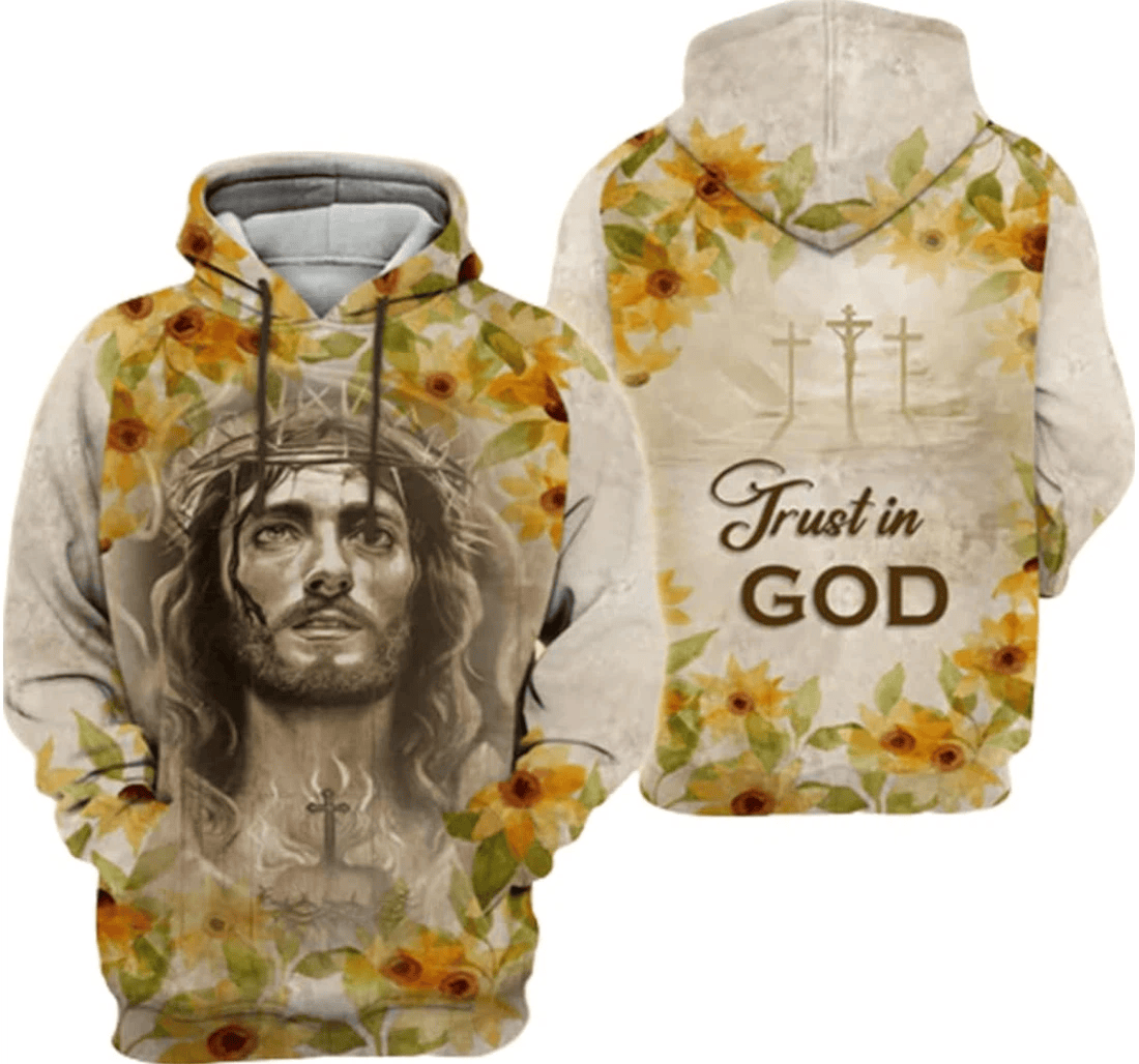 Personalized Trust In God Essentials Jesus Lovers - 3D Printed Pullover Hoodie