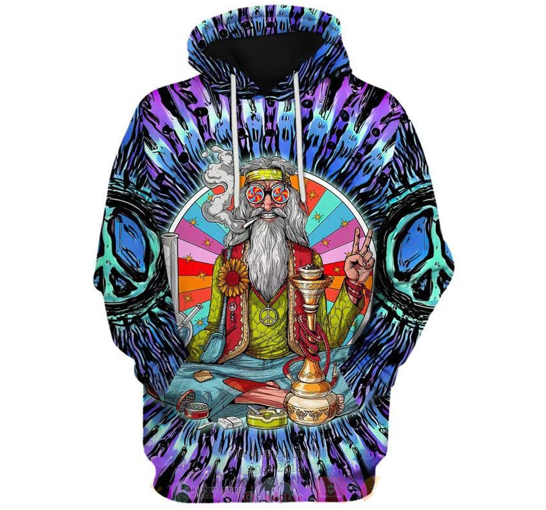 Personalized Hippie Stoner Smoking Weed Cannabis Marijuana Stoner To - 3D Printed Pullover Hoodie