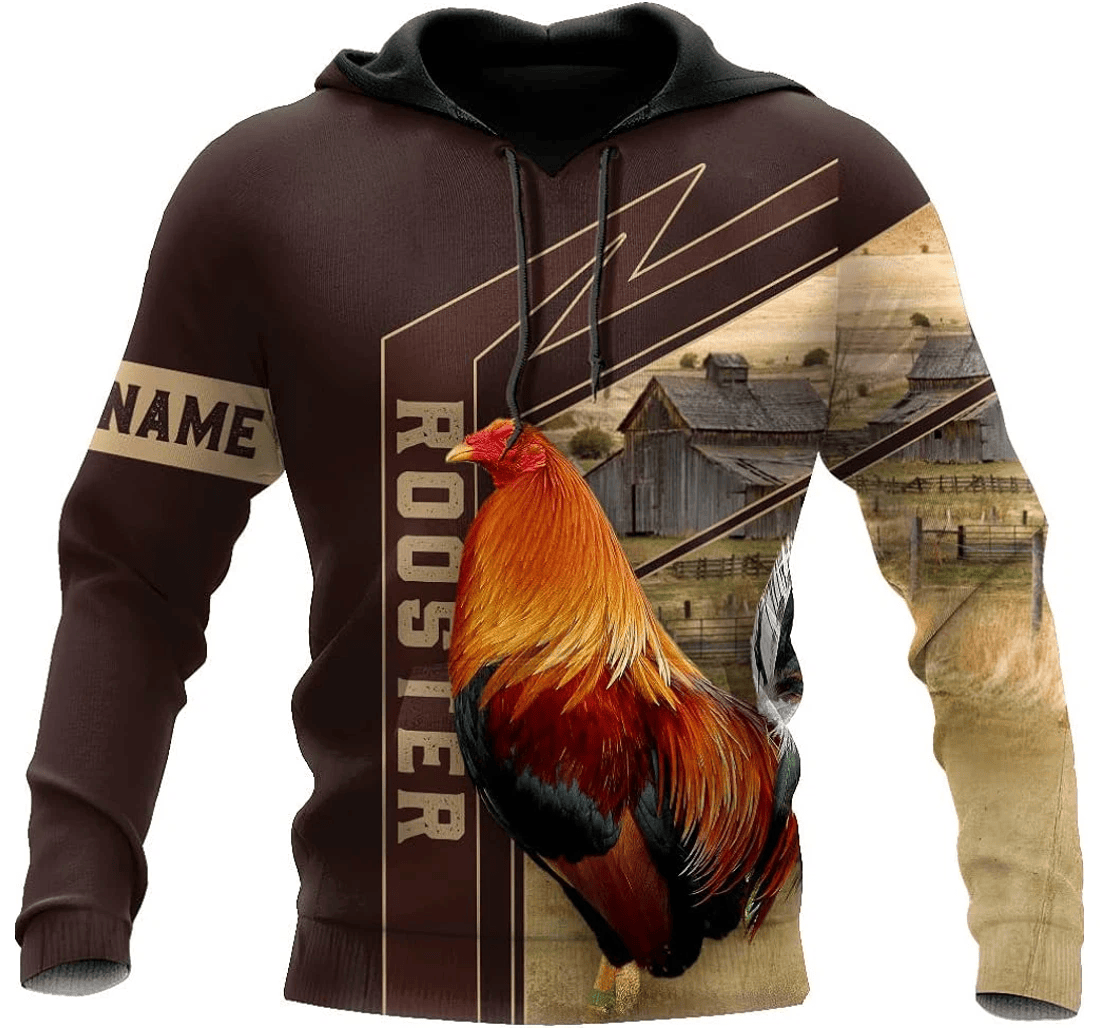 Personalized Rooster Brown Pattern Rooster Rooster Rooster Rooster - 3D Printed Pullover Hoodie