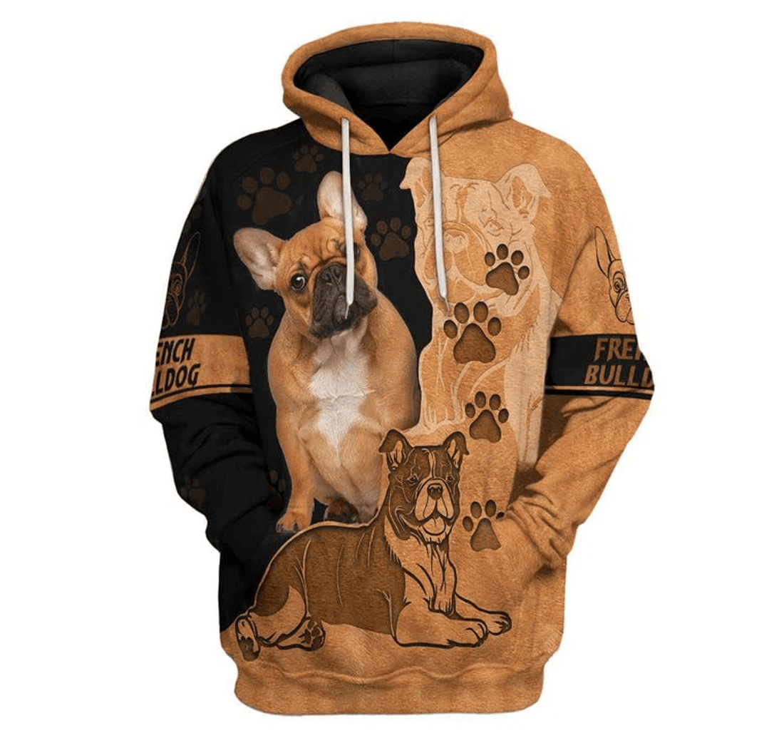 Personalized Loving French Bulldog Dog Paw Dog Pet Lover To French Bulldog Lovers Dog Mom Dog Dad - 3D Printed Pullover Hoodie