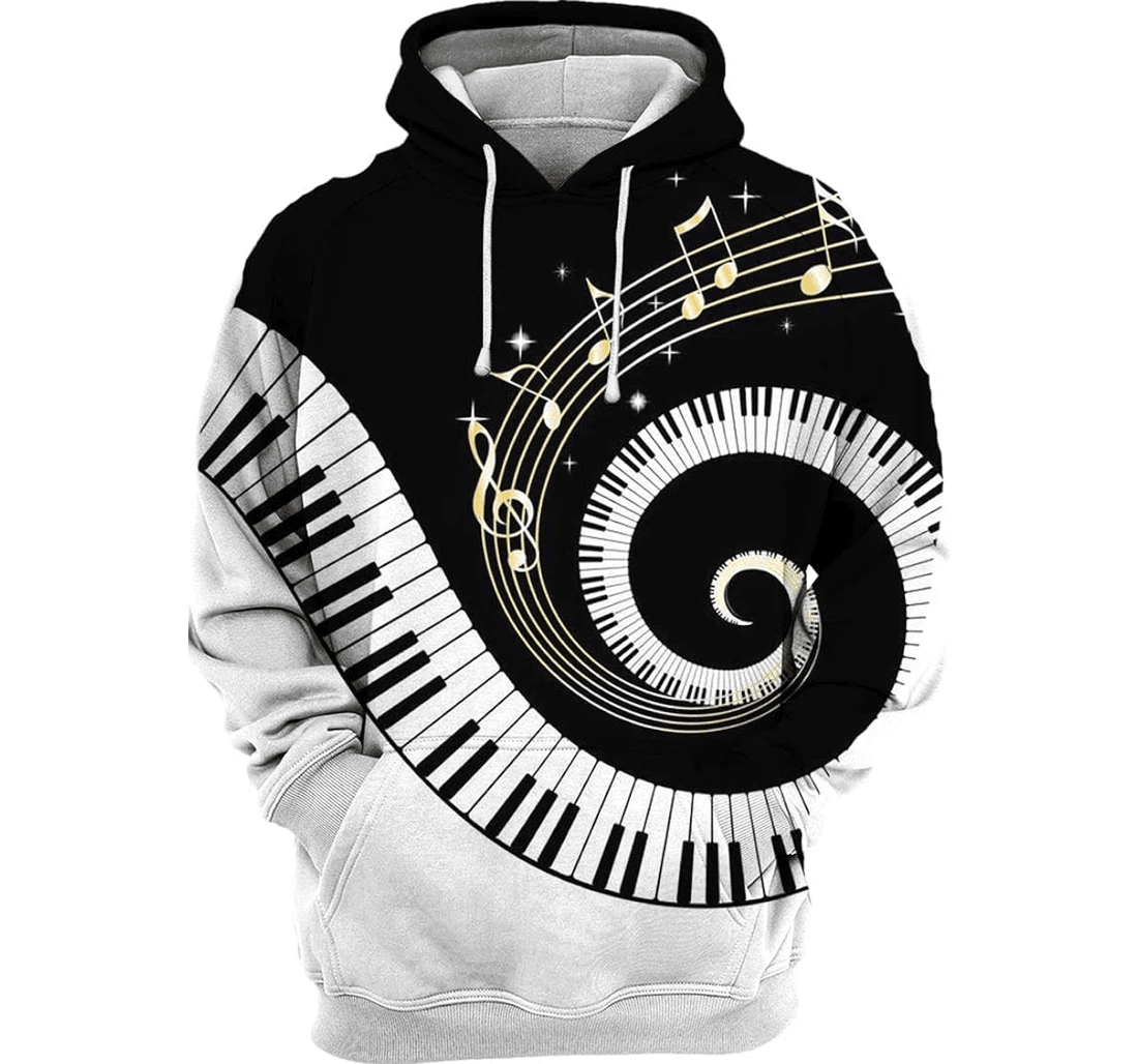 Personalized Piano Keys Piano To Pianists Piano Players Piano Lovers - 3D Printed Pullover Hoodie