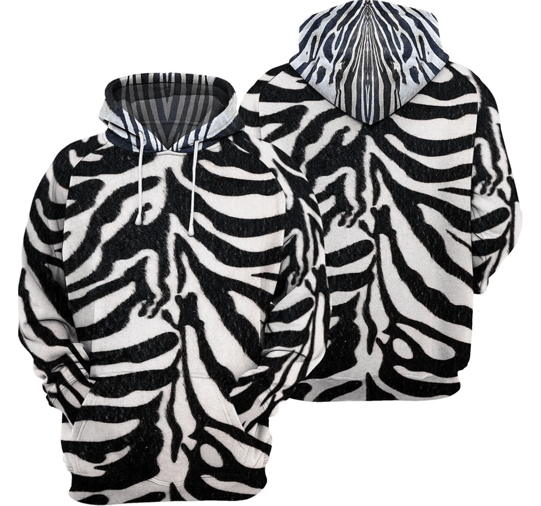 Personalized Zebra Skin Graphics Zebra To Zebra Lovers - 3D Printed Pullover Hoodie