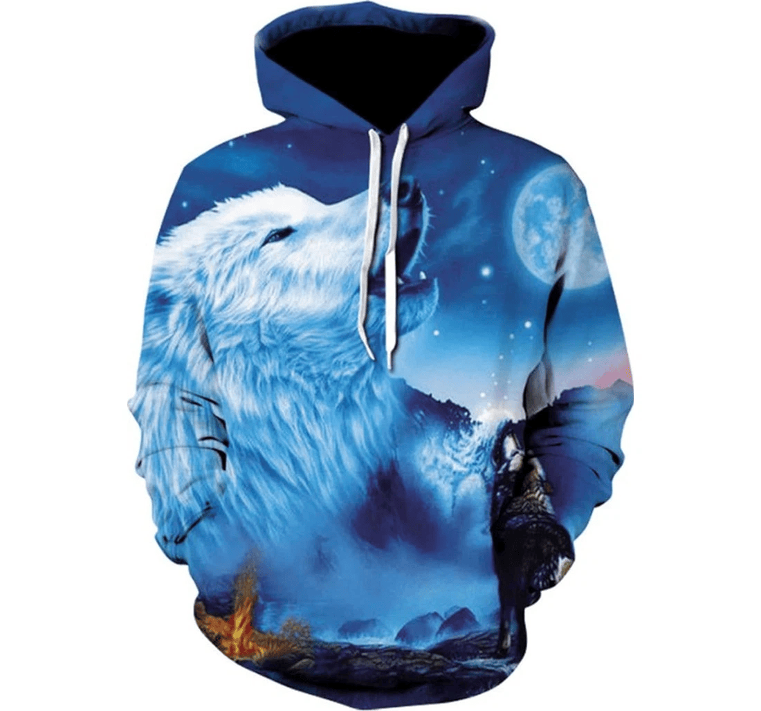 Personalized Screaming Wolf Stylish - 3D Printed Pullover Hoodie