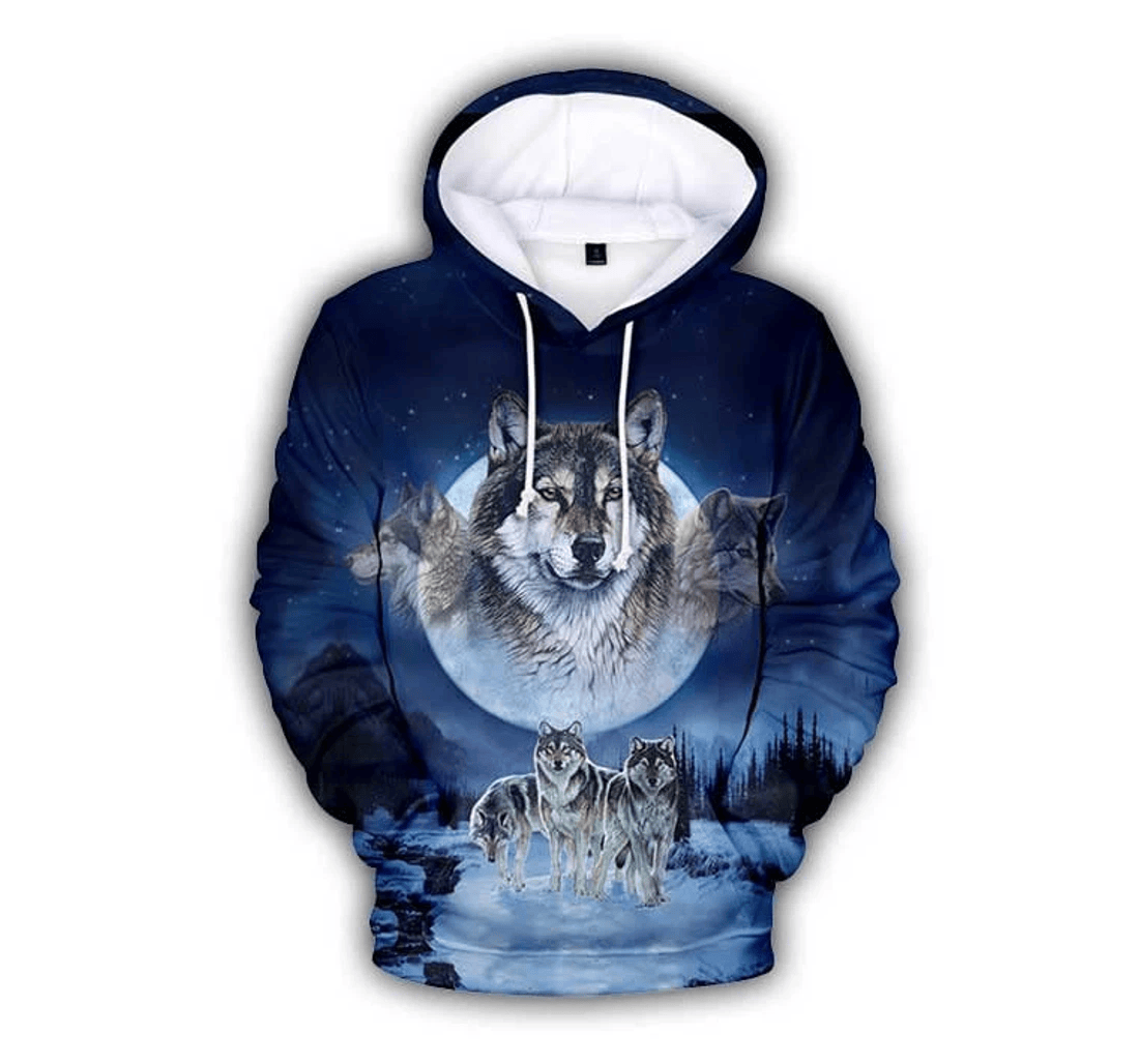 Personalized Wolves Native American Strong Indigenous Boho Style All - 3D Printed Pullover Hoodie