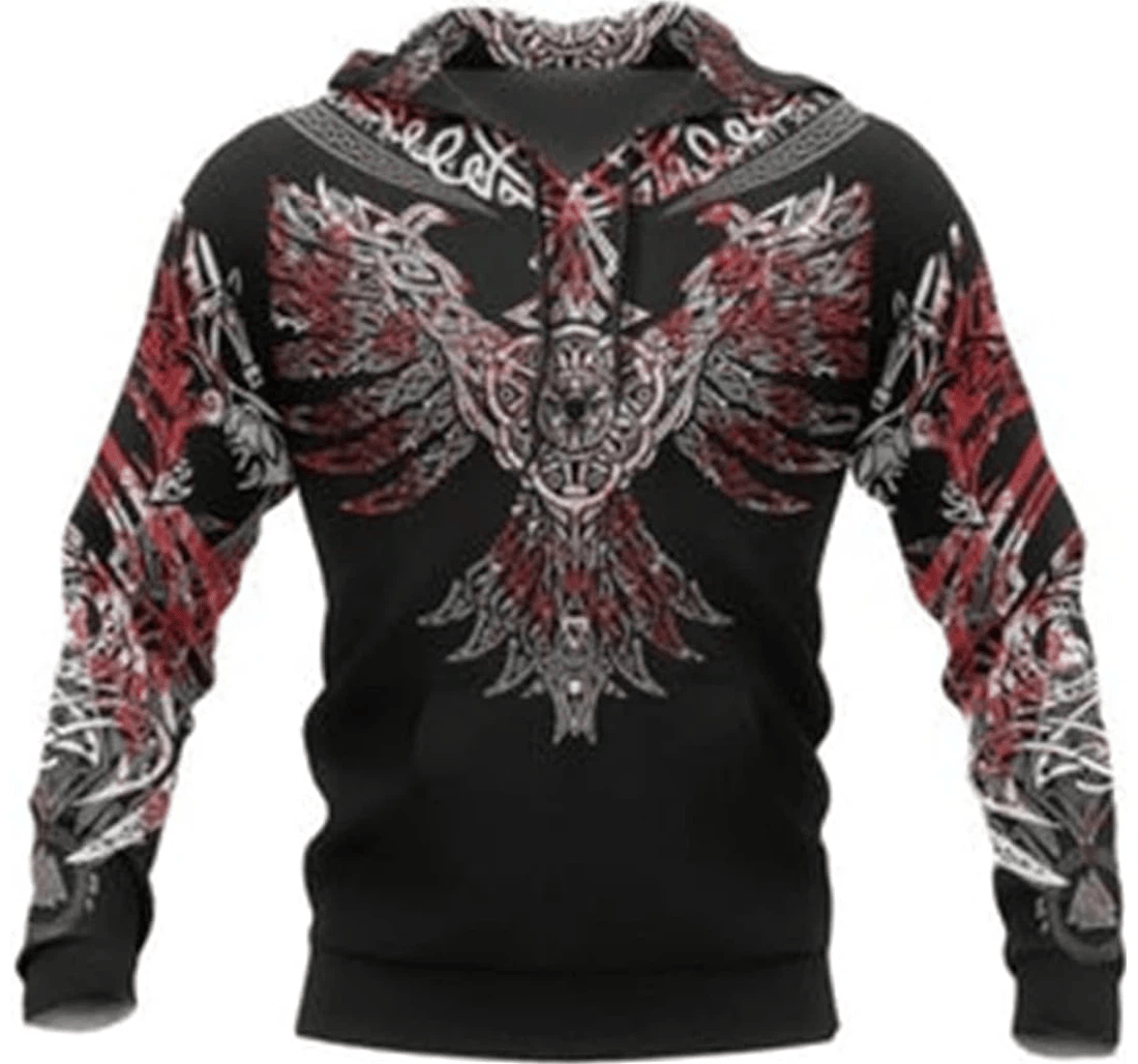 Personalized Men's Viking Tatoo - 3D Printed Pullover Hoodie