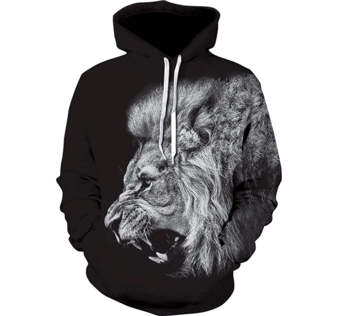 Personalized Top Animal Lion Clothes - 3D Printed Pullover Hoodie