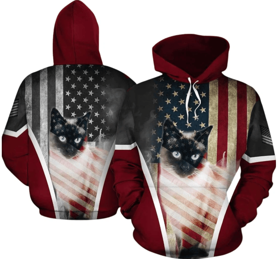 Personalized American Flag Pets Birthday - 3D Printed Pullover Hoodie