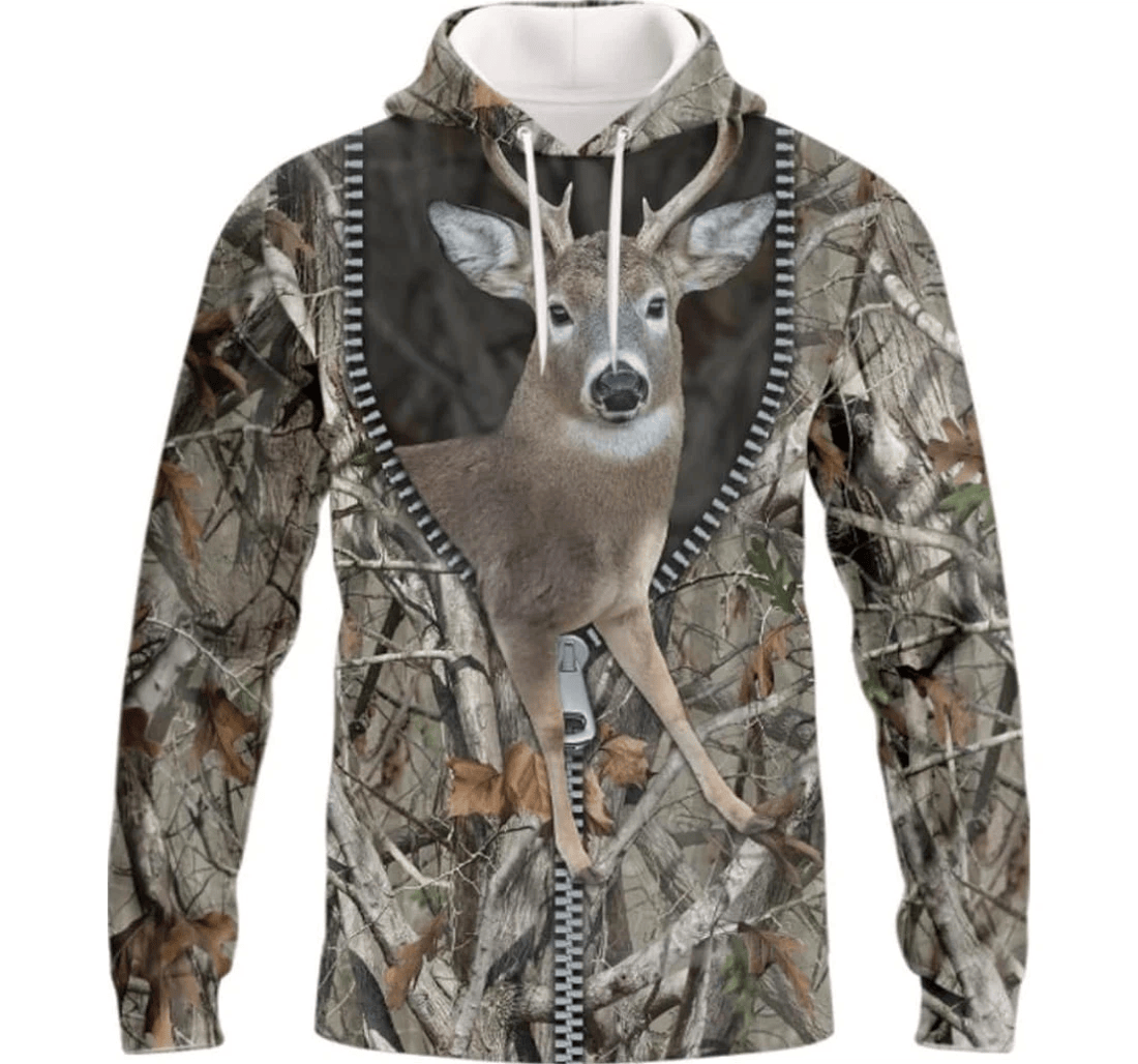 Personalized Deer Camo Deer Camo Father Day - 3D Printed Pullover Hoodie