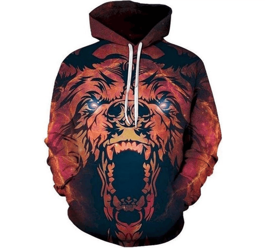 Personalized Laser Eyed Red Tiger Father Day - 3D Printed Pullover Hoodie