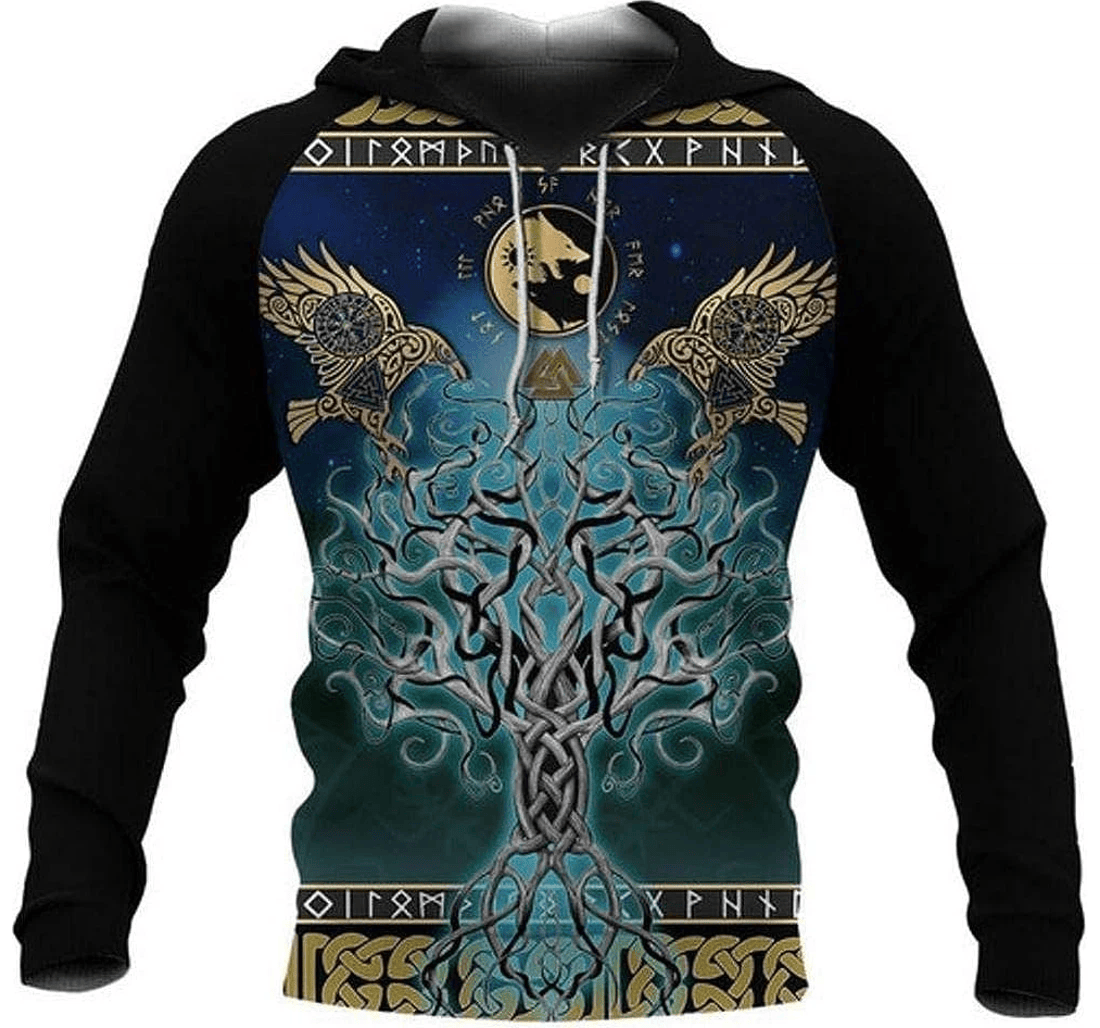 Personalized Viking Tree Of Life Fenrir Skoll Hati Raven Rune Father ...