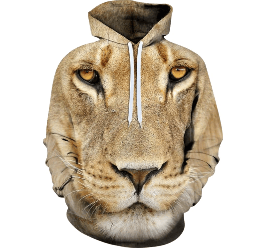 Personalized Lion Lovers Birthday Animals - 3D Printed Pullover Hoodie