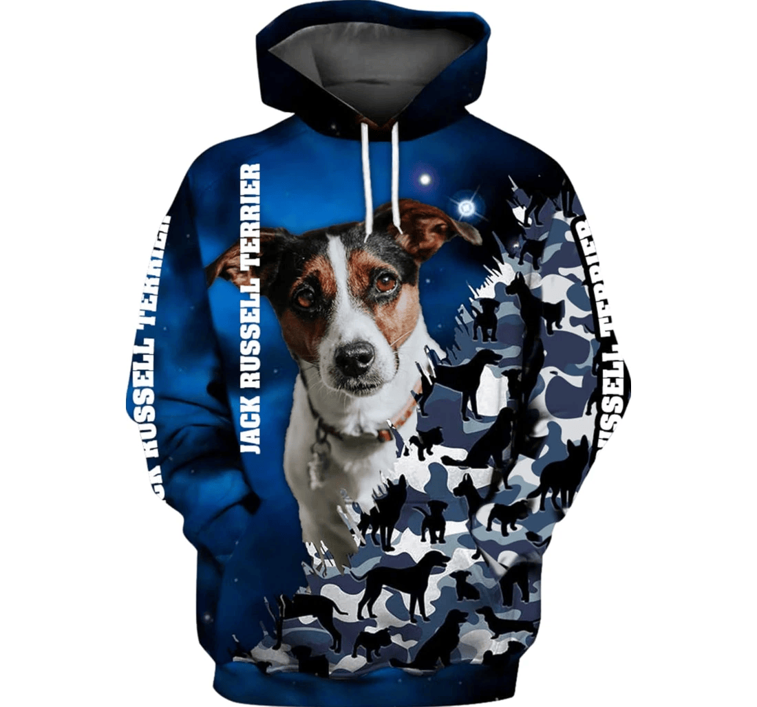 Personalized Starry Camouflage Dogs Birthday Pets - 3D Printed Pullover Hoodie