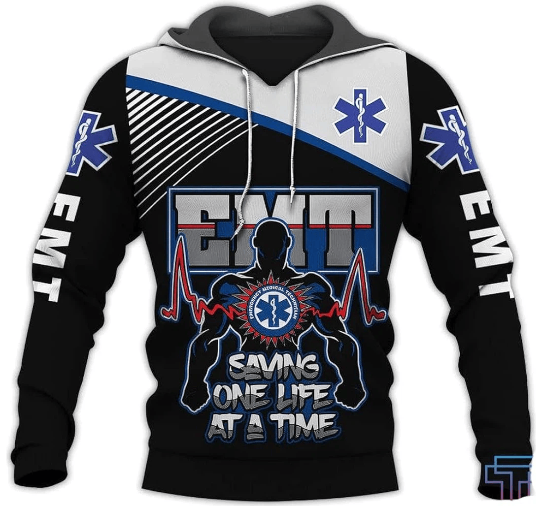 Personalized Customize Name Emt T - 3D Printed Pullover Hoodie