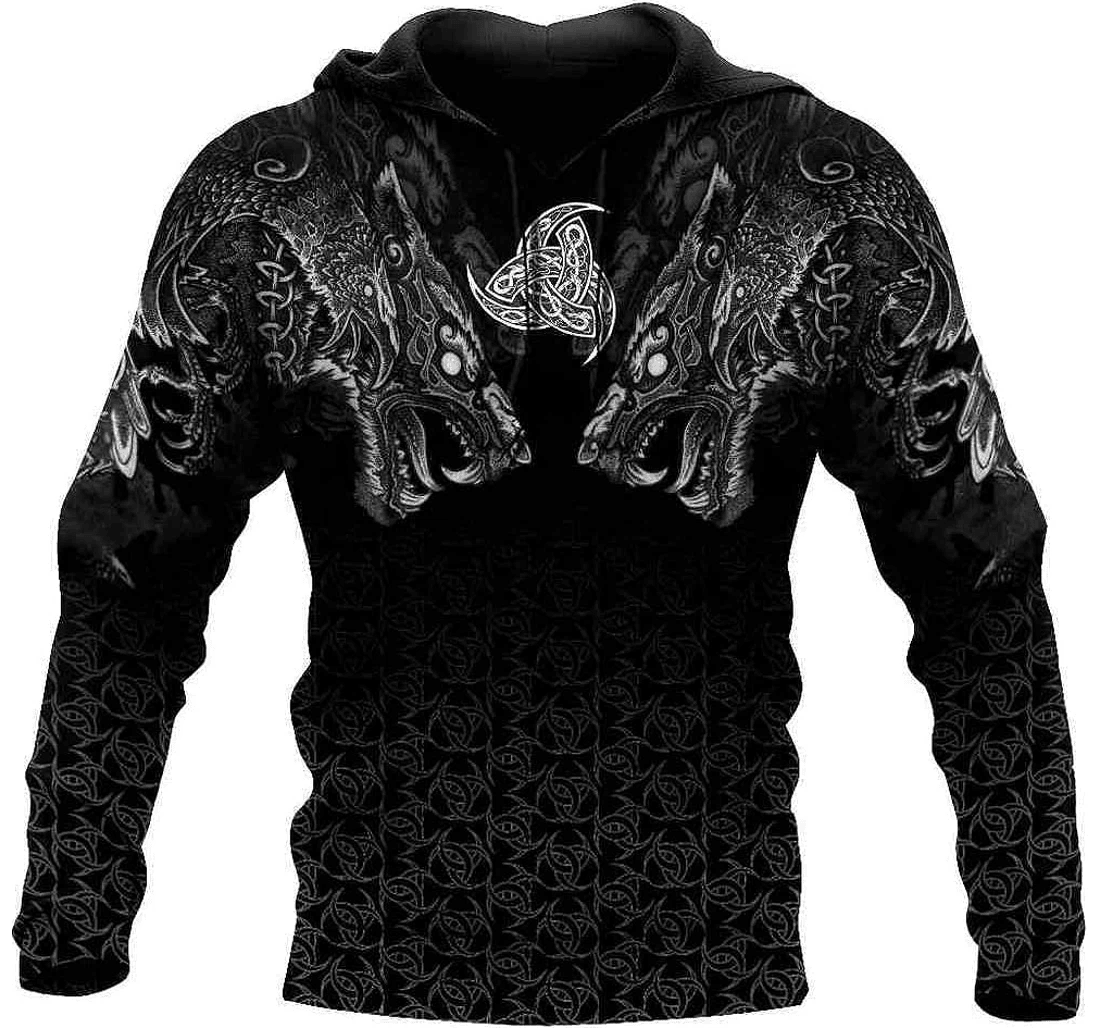 Personalized Fenrir Wolf Viking Father Day - 3D Printed Pullover Hoodie