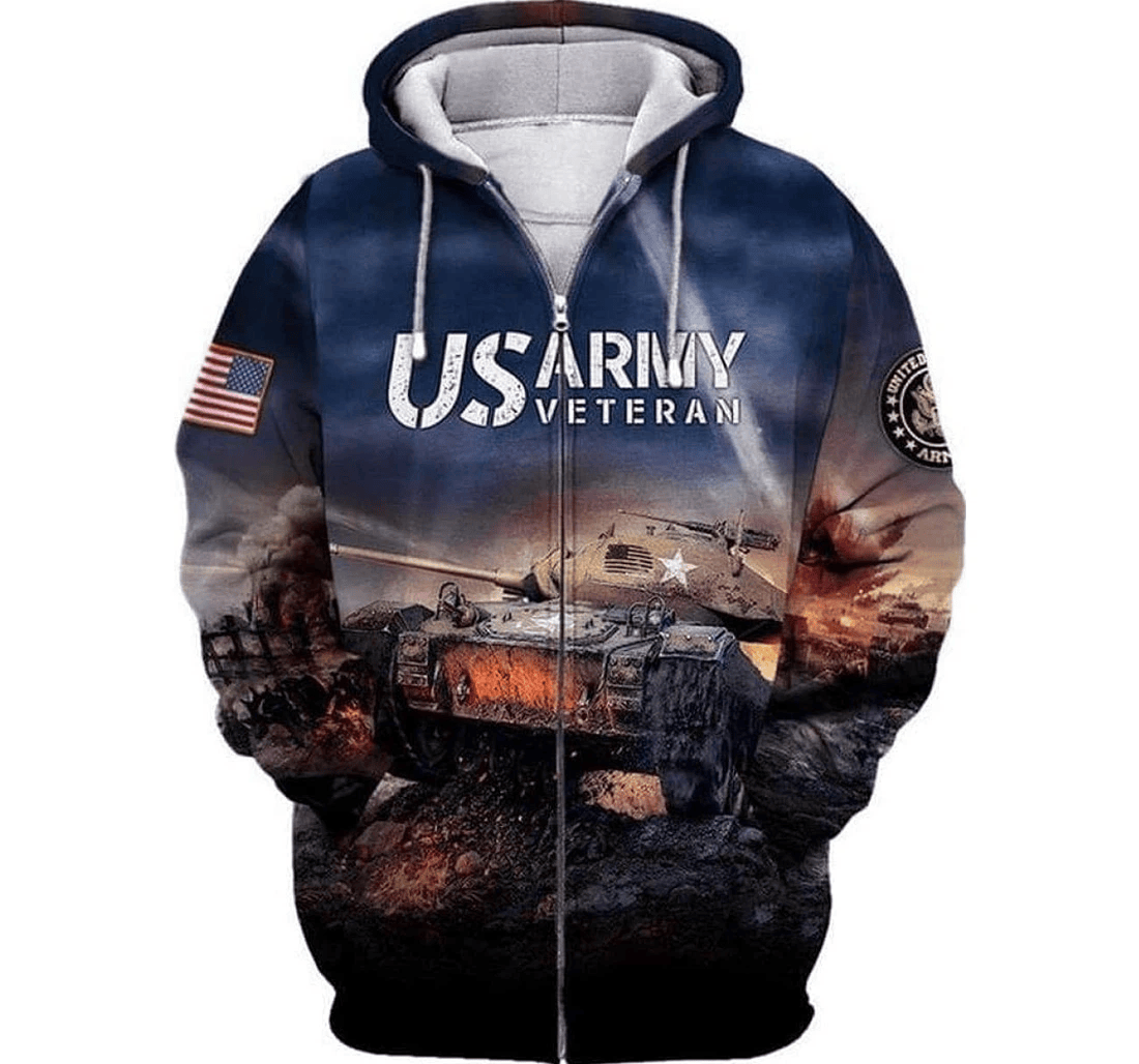 Personalized Veteran Us Army Father Day - 3D Printed Pullover Hoodie