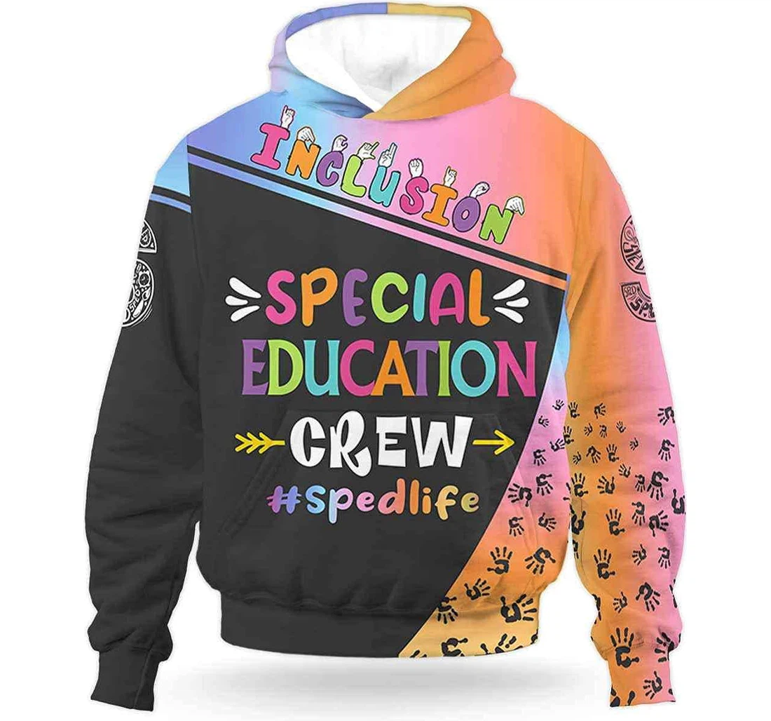 Personalized Sped Teacher Retro Special Education Crew Teacher Appreciation To - 3D Printed Pullover Hoodie