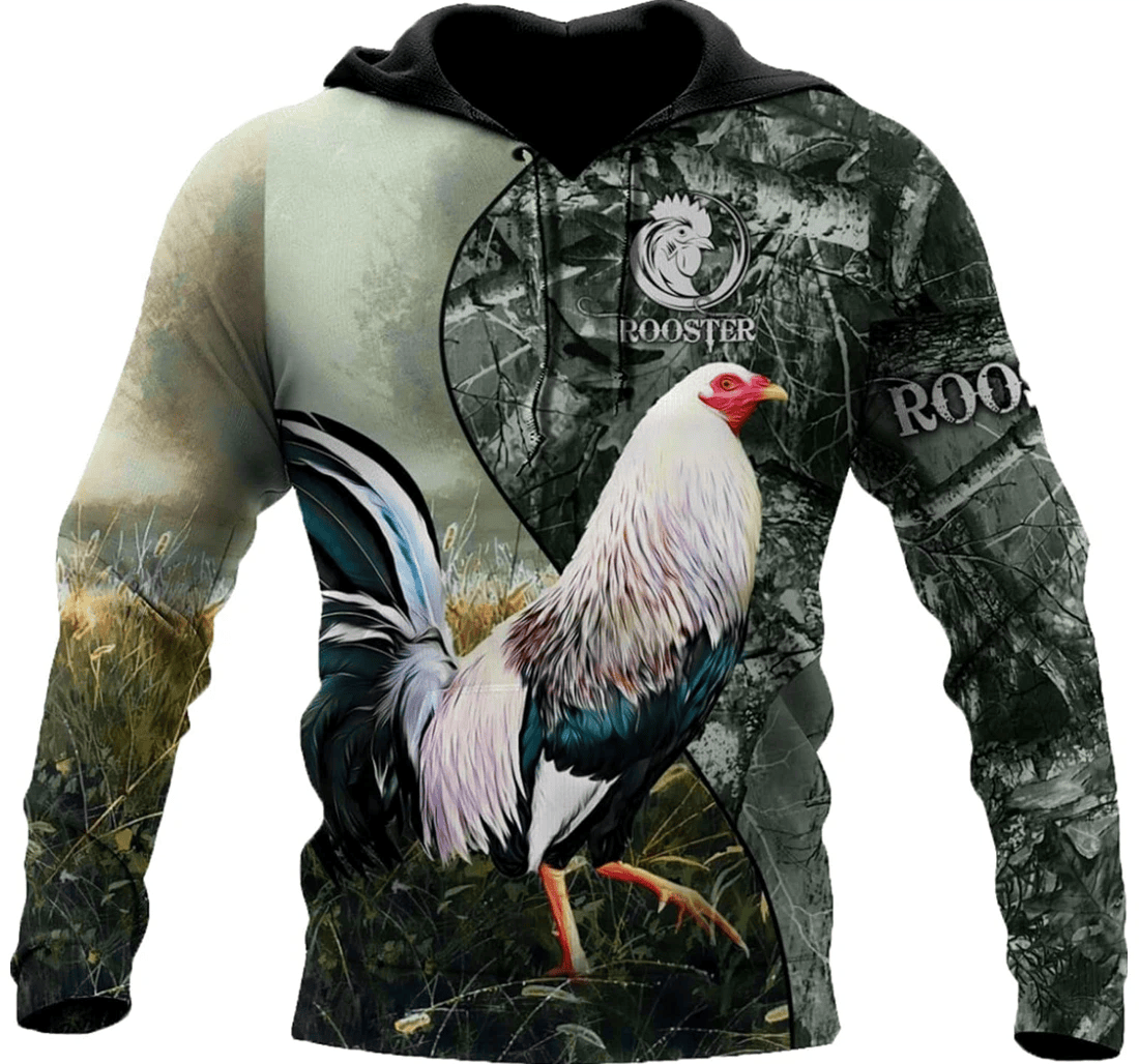 Personalized Beautiful Rooster T - 3D Printed Pullover Hoodie