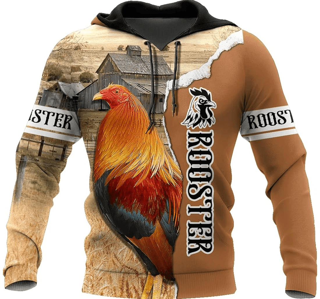 Personalized Rooster T - 3D Printed Pullover Hoodie