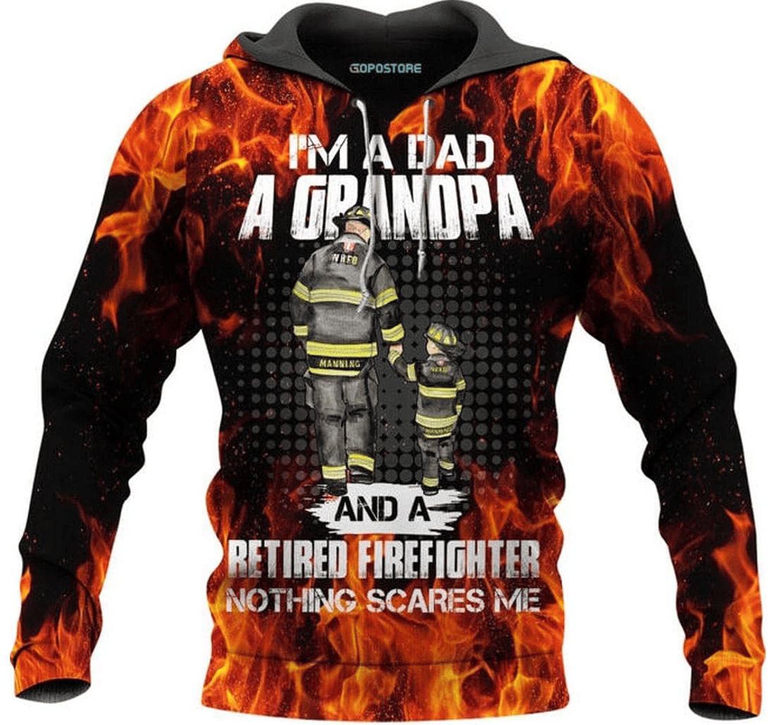 Personalized Love Firefighter Grandpa Firefighter Father Day - 3D Printed Pullover Hoodie