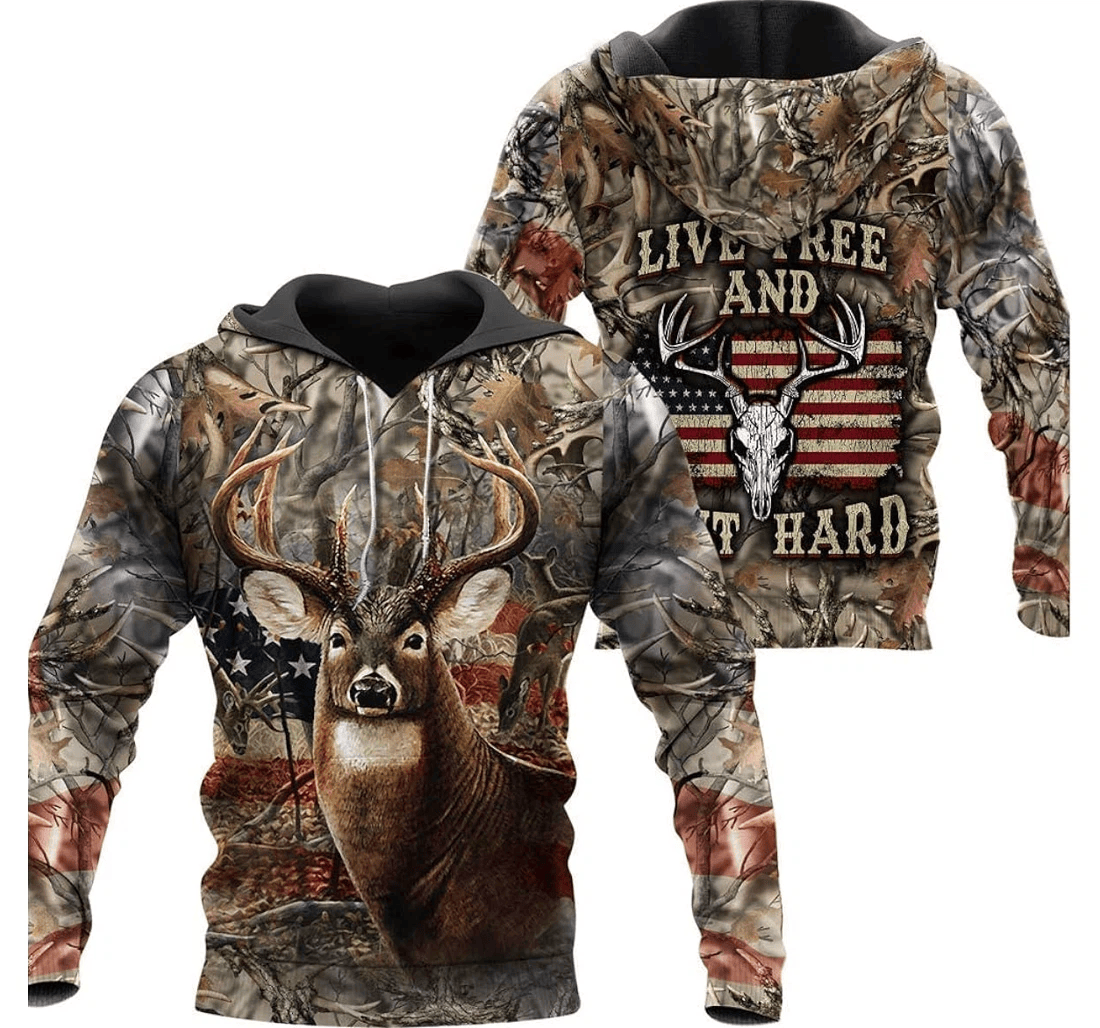 Personalized Deer Hunting Camo T - 3D Printed Pullover Hoodie