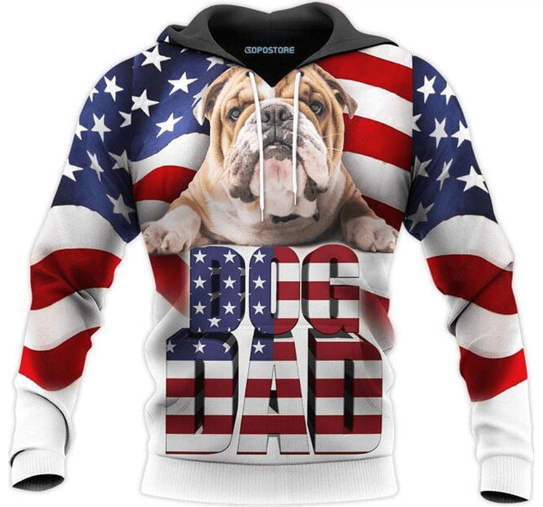 Personalized Bulldog Dog Dad Father Day - 3D Printed Pullover Hoodie