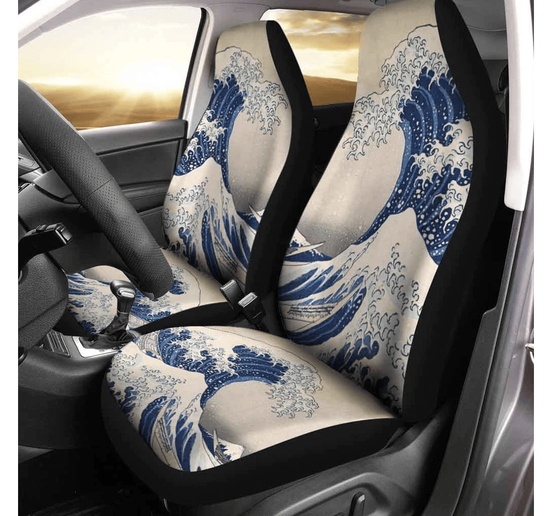 Personalized Great Wave Off Kanagawa Custom Accessories Universal Front Car Seat Cover