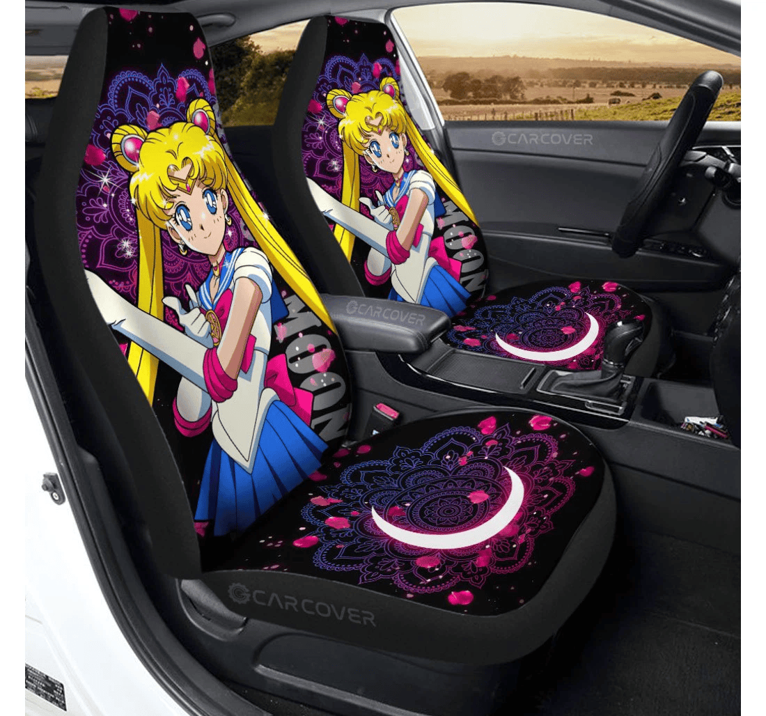 Personalized Sailor Moon Custom Anime Universal Front Car Seat Cover