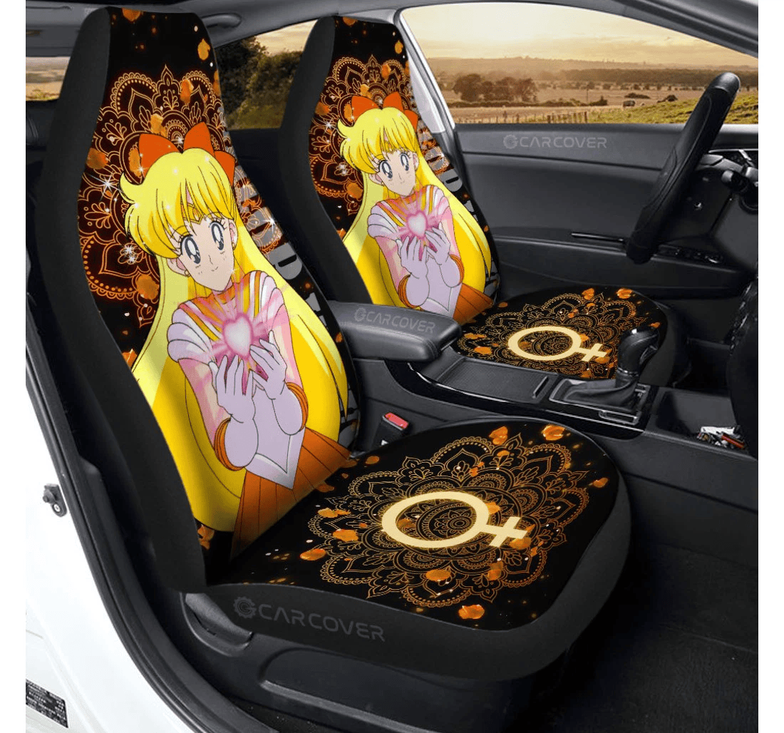 Personalized Sailor Venus Custom Anime Sailor Moon Universal Front Car Seat Cover