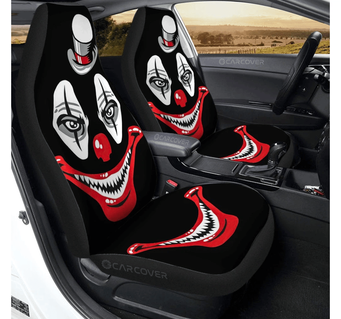 Personalized Creepy Clown Hat Custom Halloween Decorations Universal Front Car Seat Cover