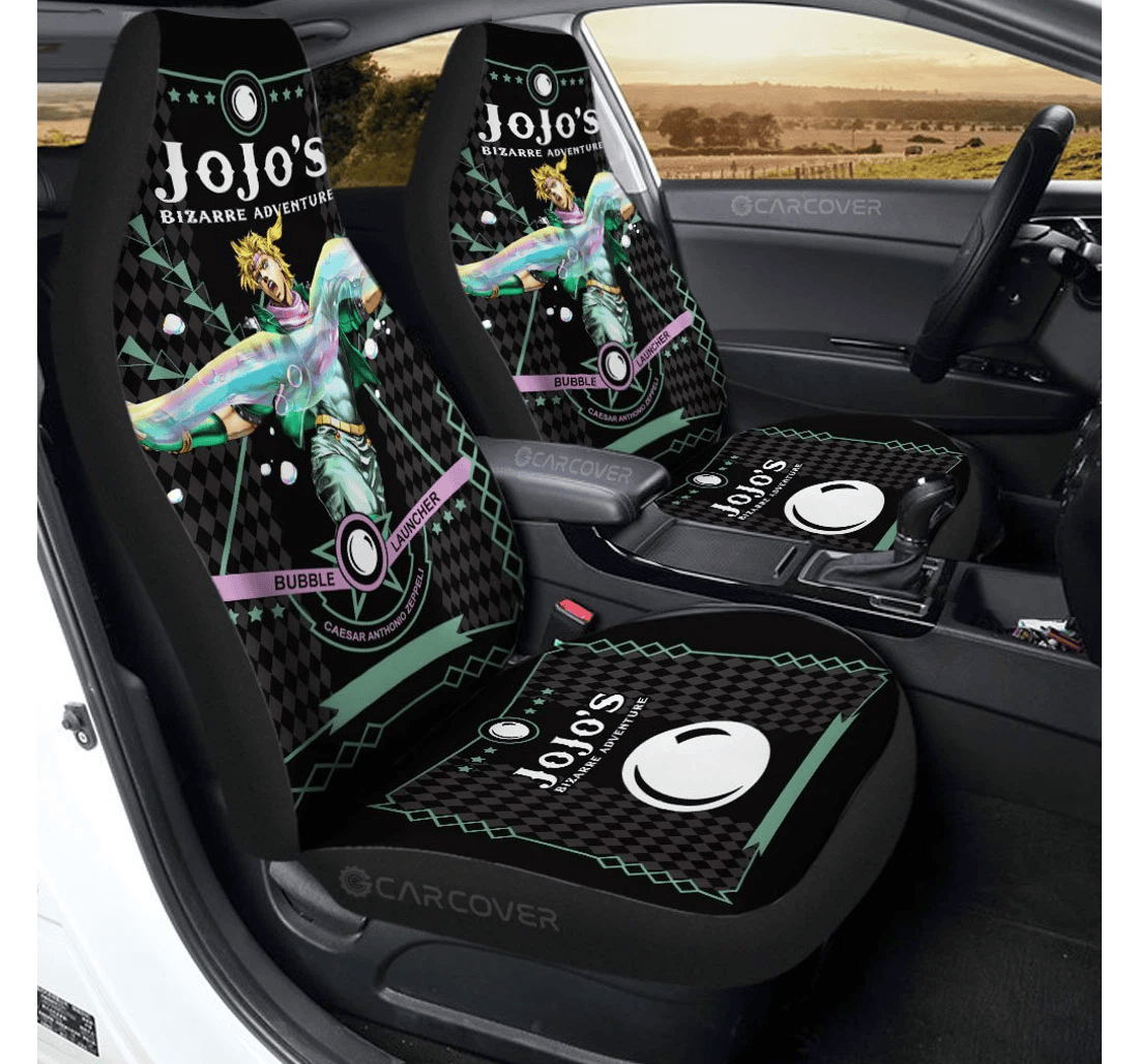 Personalized Caesar Anthonio Zeppeli Custom Anime Jojo's Bizarre Universal Front Car Seat Cover