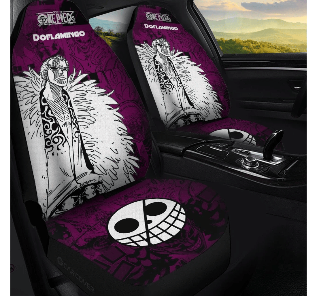 Personalized Doflamingo Custom Anime Mix Manga One Piece Universal Front Car Seat Cover