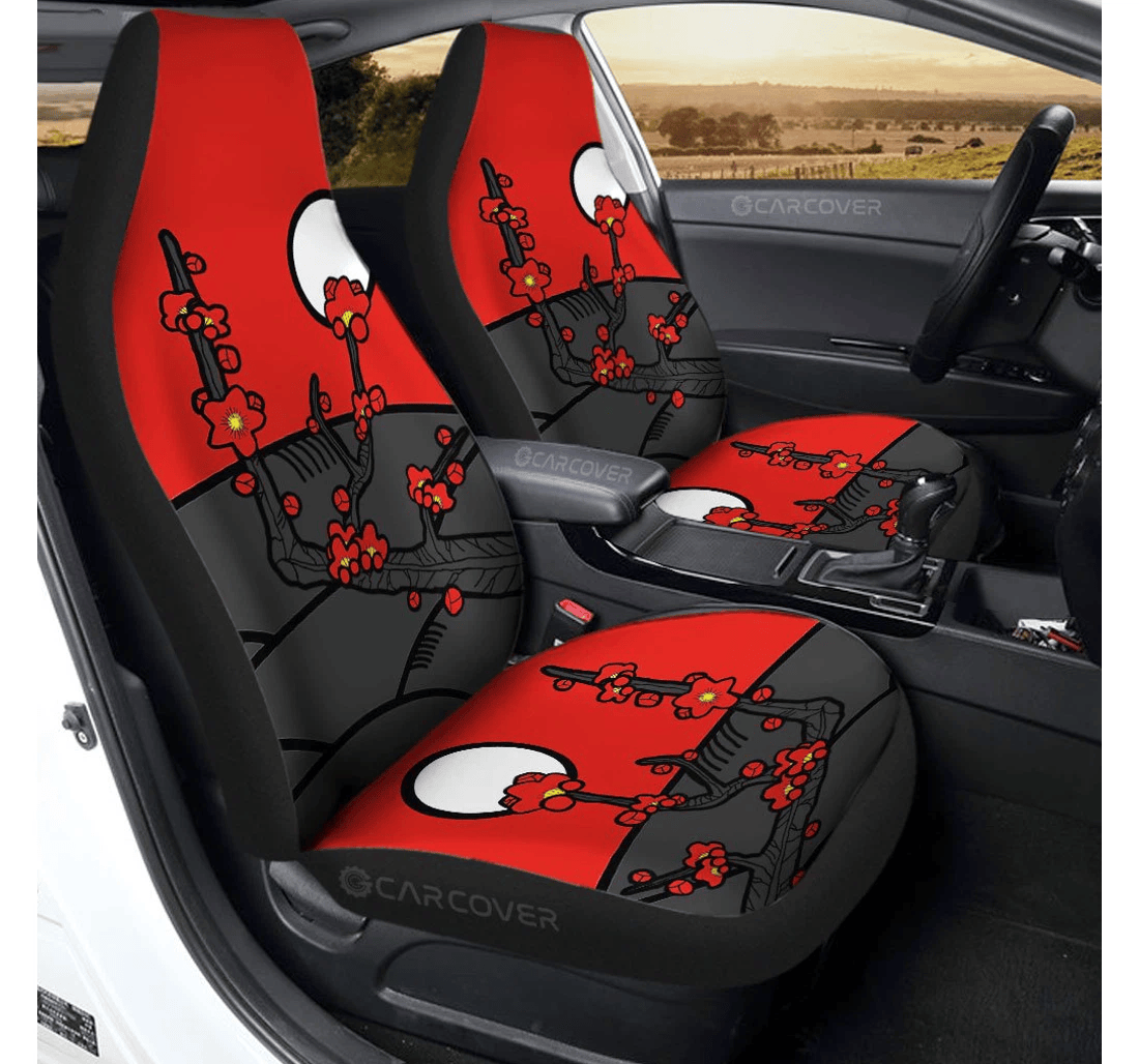 Personalized Hanafuda Red Custom Universal Front Car Seat Cover