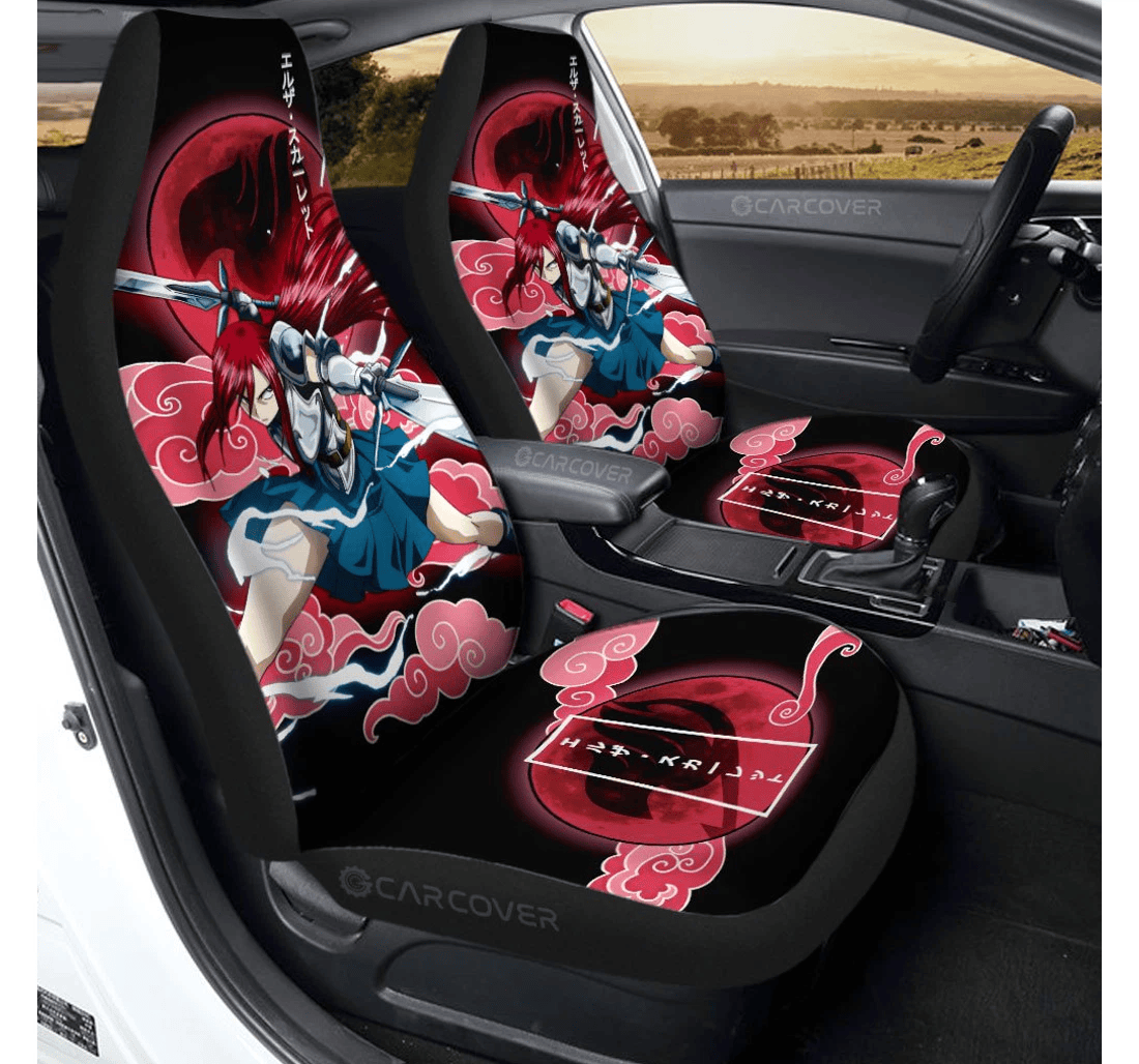 Personalized Erza Scarlet Custom Fairy Tail Anime Universal Front Car Seat Cover