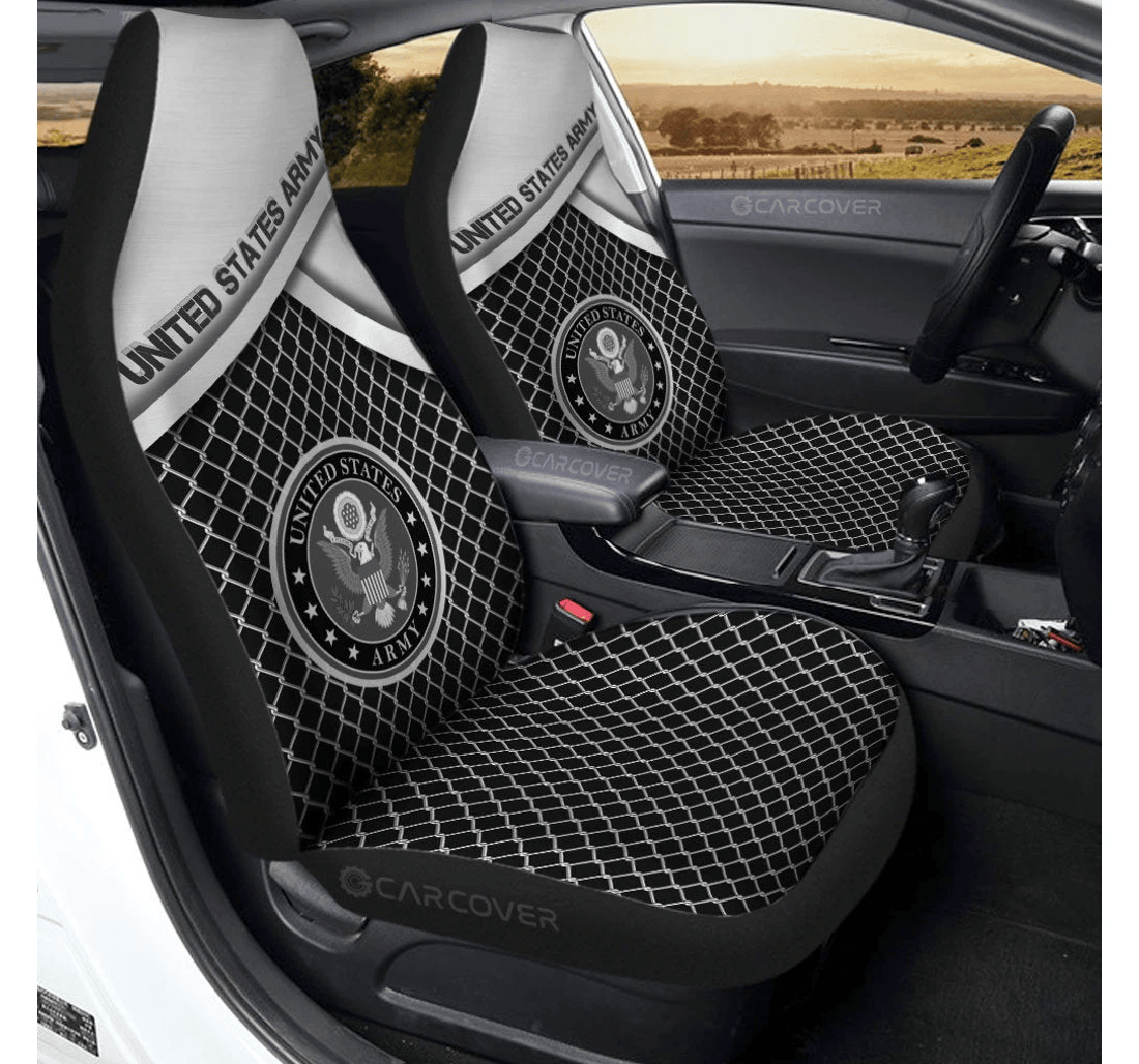 Personalized Us Army Military Custom Sport Universal Front Car Seat Cover