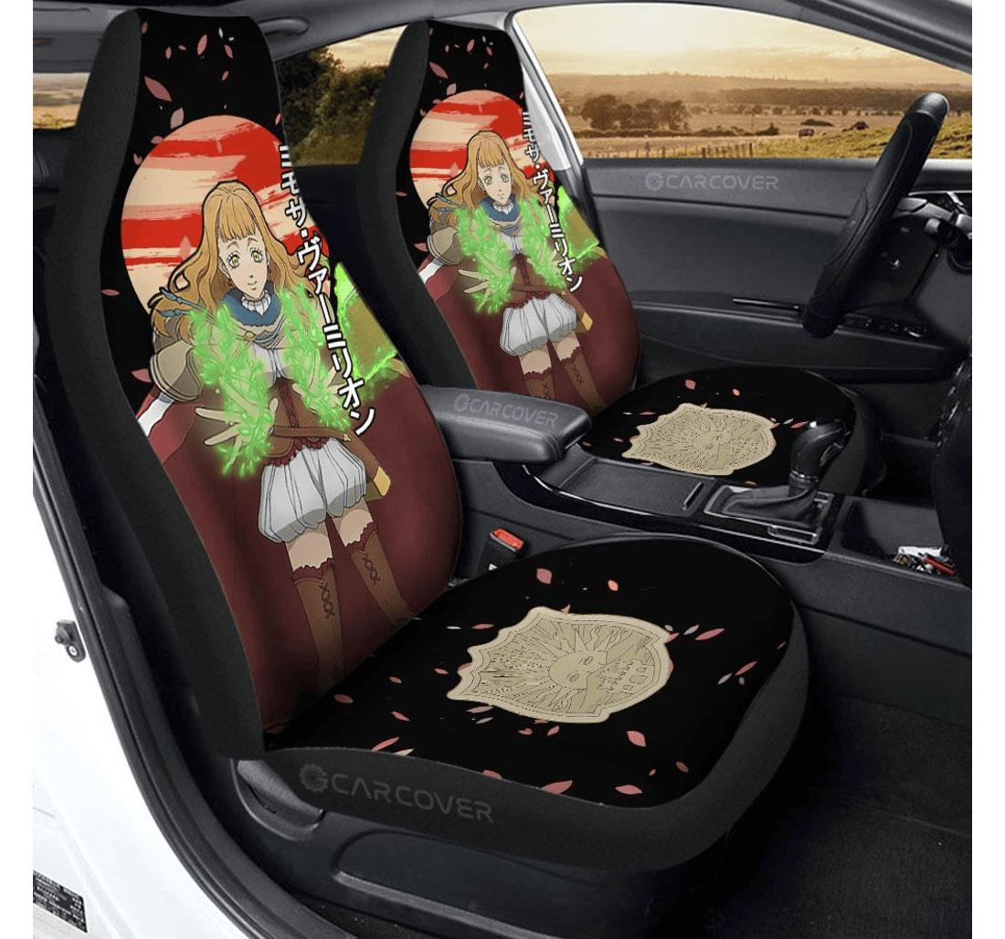 Personalized Mimosa Vermillion Custom Anime Black Clover Universal Front Car Seat Cover