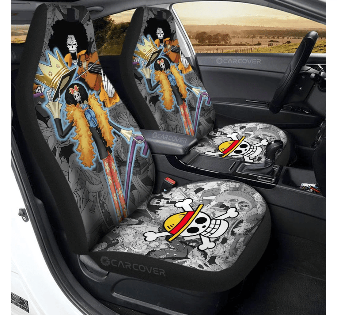 Personalized Brook Custom One Piece Anime Universal Front Car Seat Cover