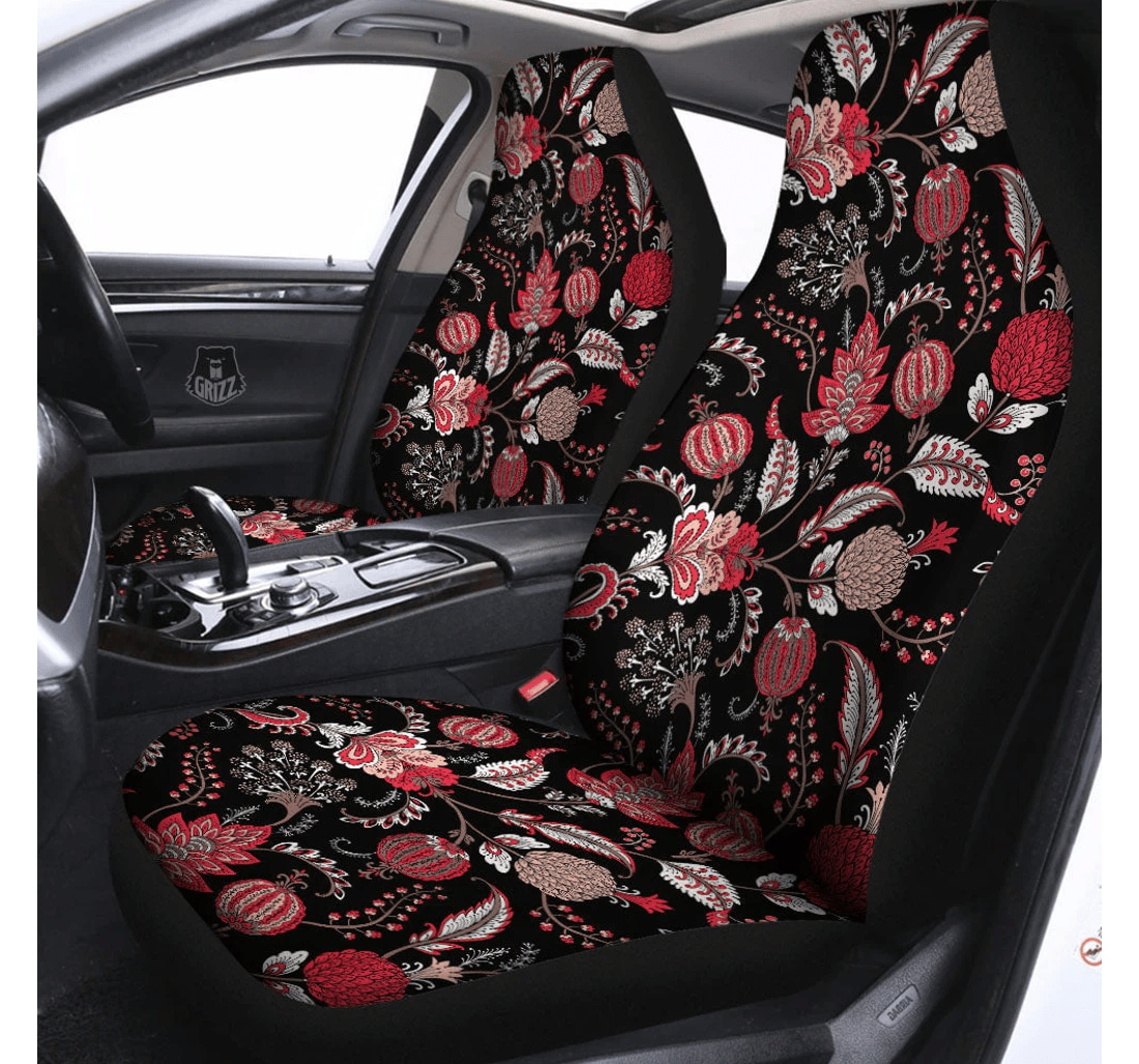 Personalized Floral Paisley Pattern Universal Front Car Seat Cover