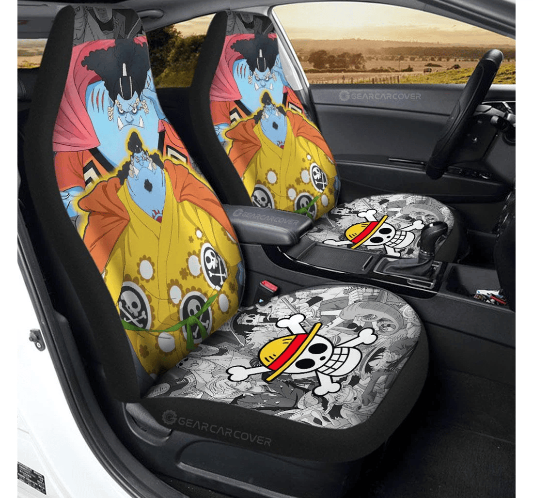 Personalized Jinbe Custom One Piece Anime Universal Front Car Seat Cover