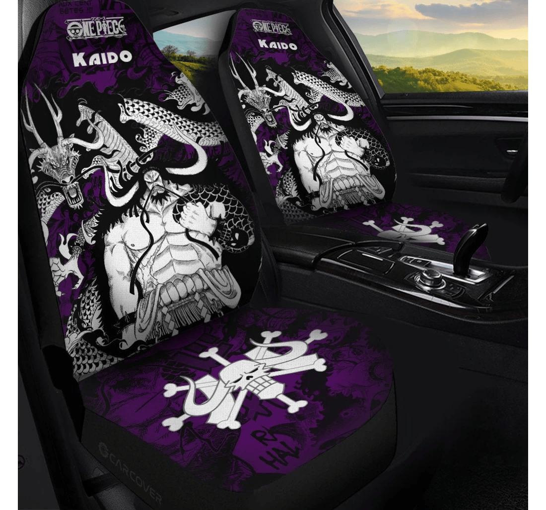 Personalized One Piece Kaido Custom Anime Mix Manga Universal Front Car Seat Cover