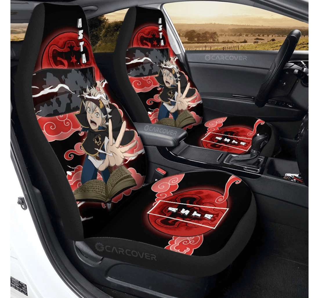 Personalized Asta Custom Black Clover Anime Universal Front Car Seat Cover