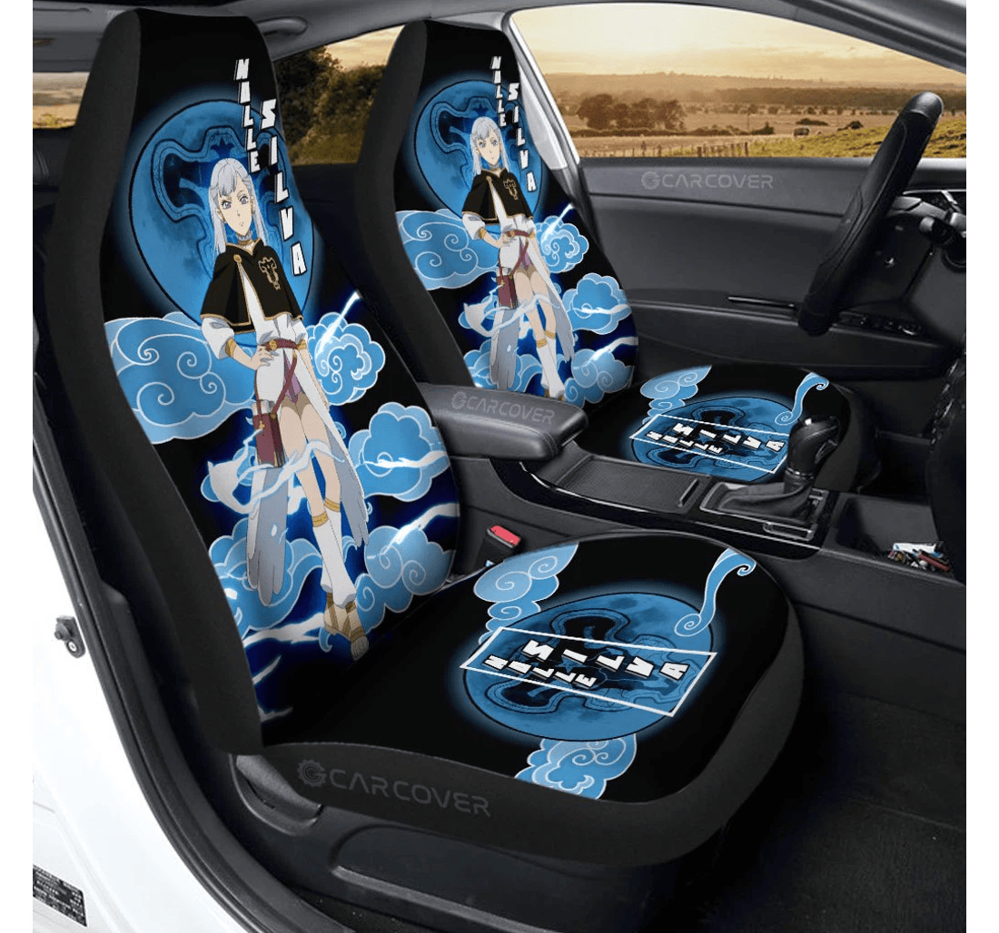 Personalized Silva Noelle Custom Black Clover Anime Universal Front Car Seat Cover