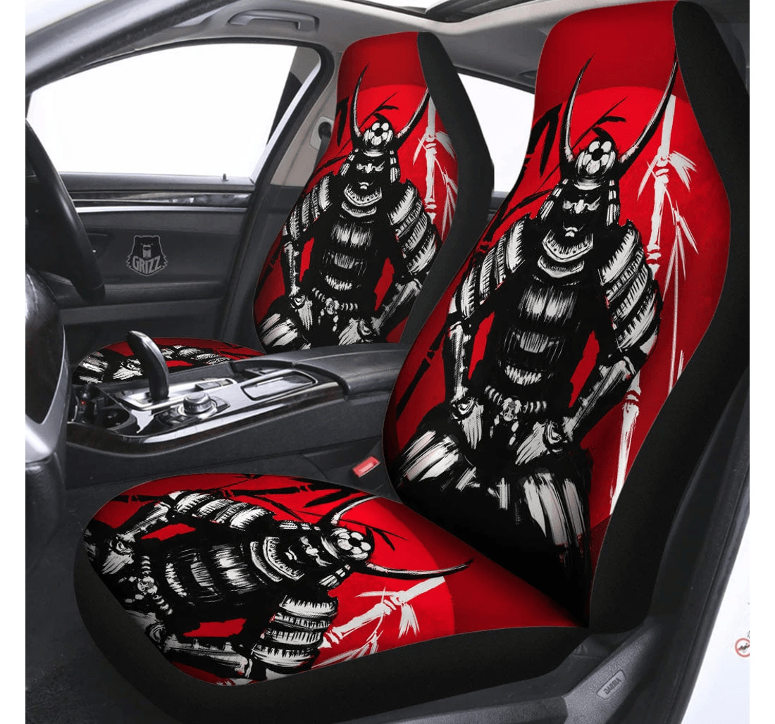 Personalized Sun Samurai Red Rising Universal Front Car Seat Cover
