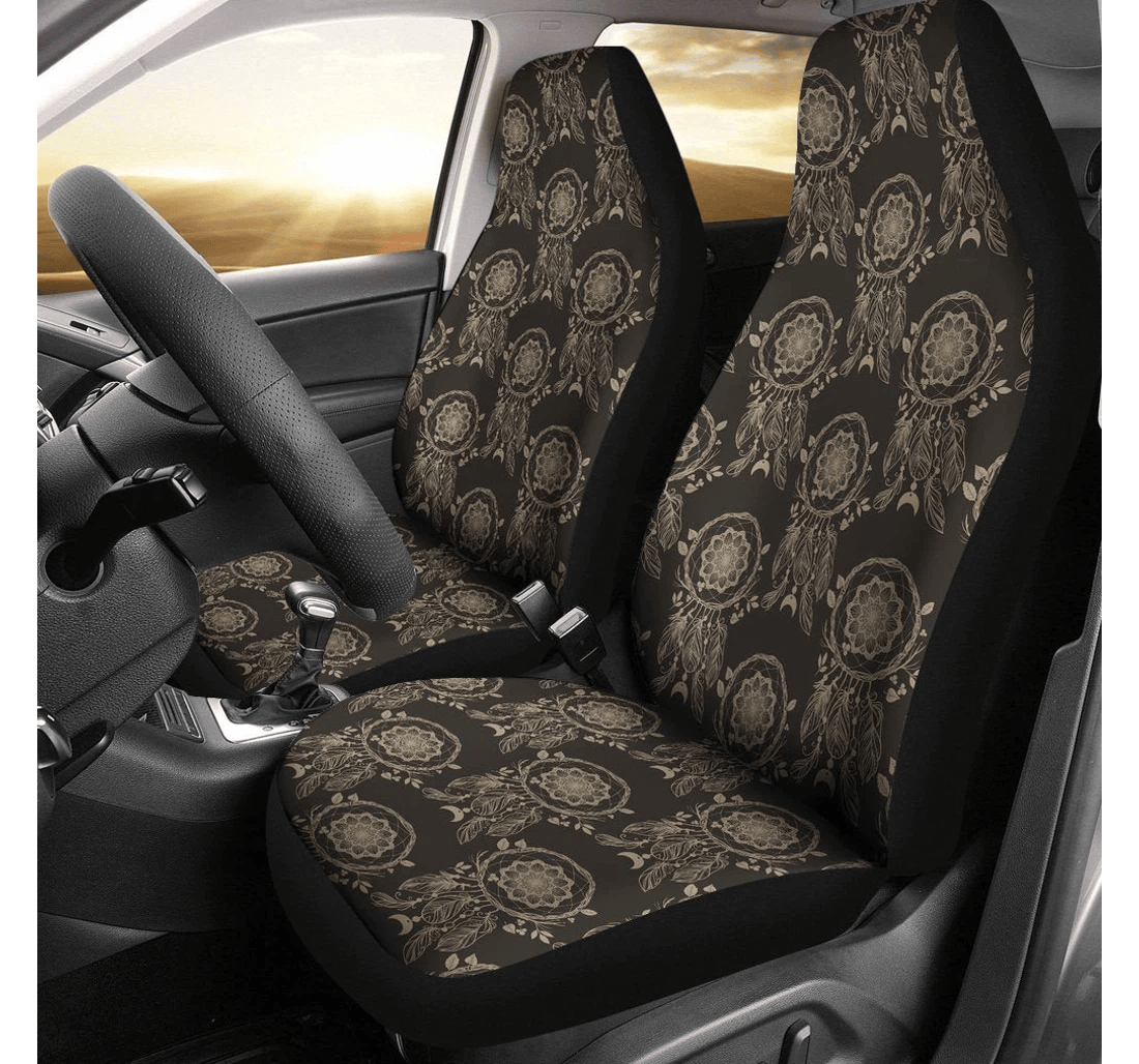 Personalized Feather Vintage Dream Catcher Universal Front Car Seat Cover