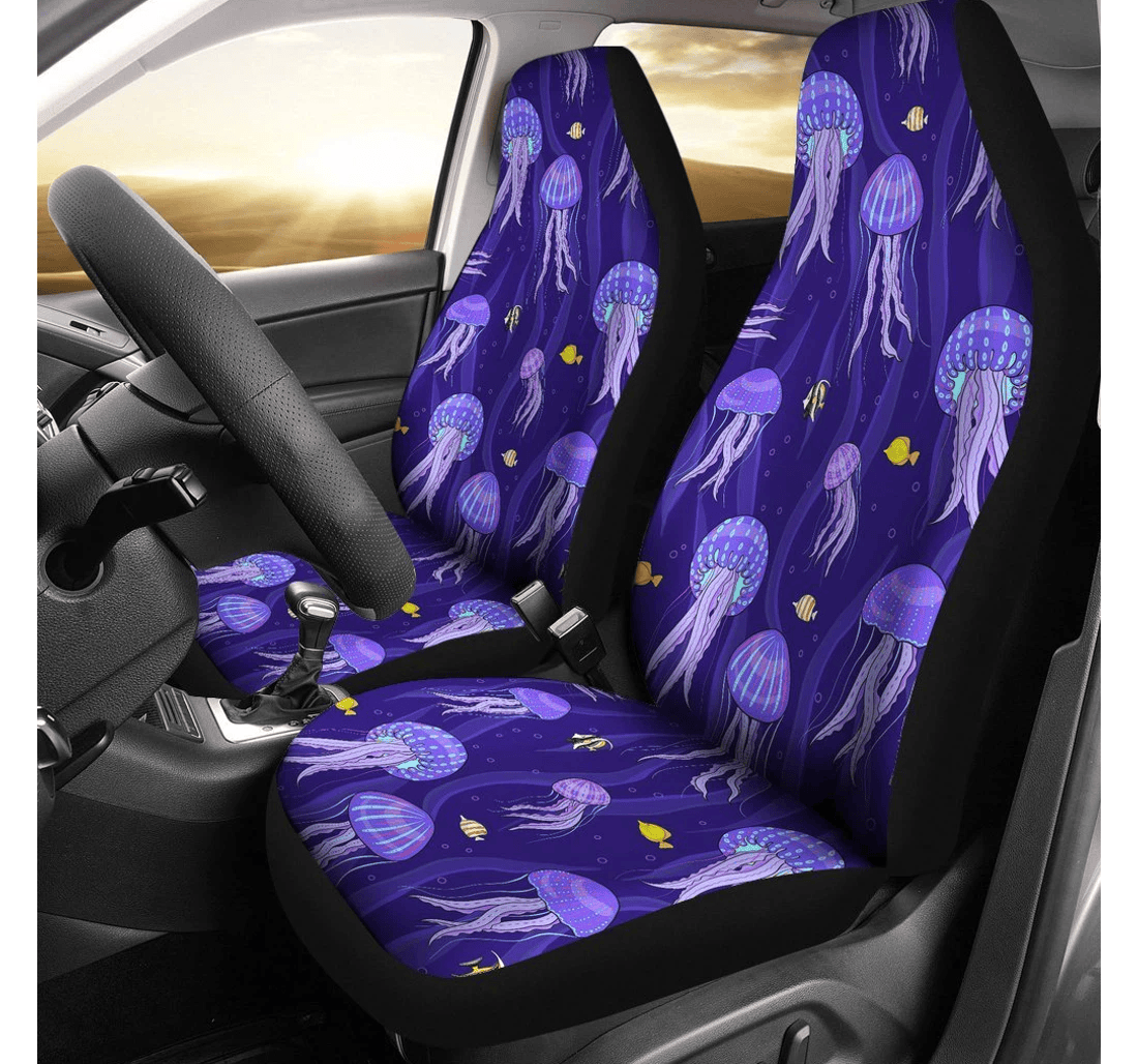 Personalized Jellyfish Cartoon Pattern Universal Front Car Seat Cover