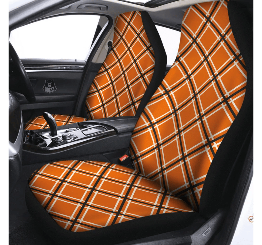 Personalized Cross Halloween Pattern Universal Front Car Seat Cover