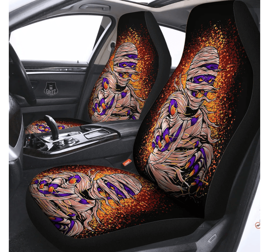 Personalized Mummy Halloween Universal Front Car Seat Cover