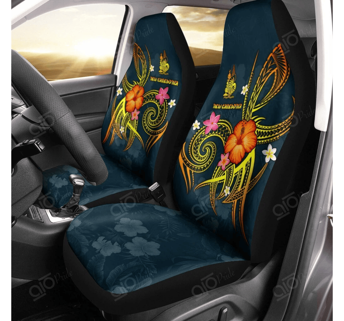 Personalized Aio Pride New Caledonia Polynesian Legend New Caledonia Blue Universal Front Car Seat Cover